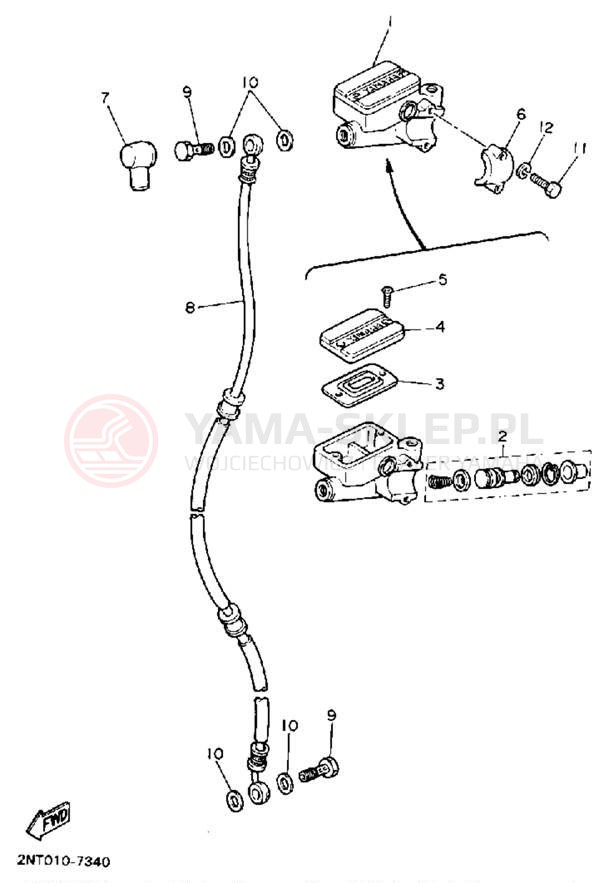 Schemat "Pompa hamulcowa przednia" do Yamaha VIRAGO 535 XV535A/XV535AC