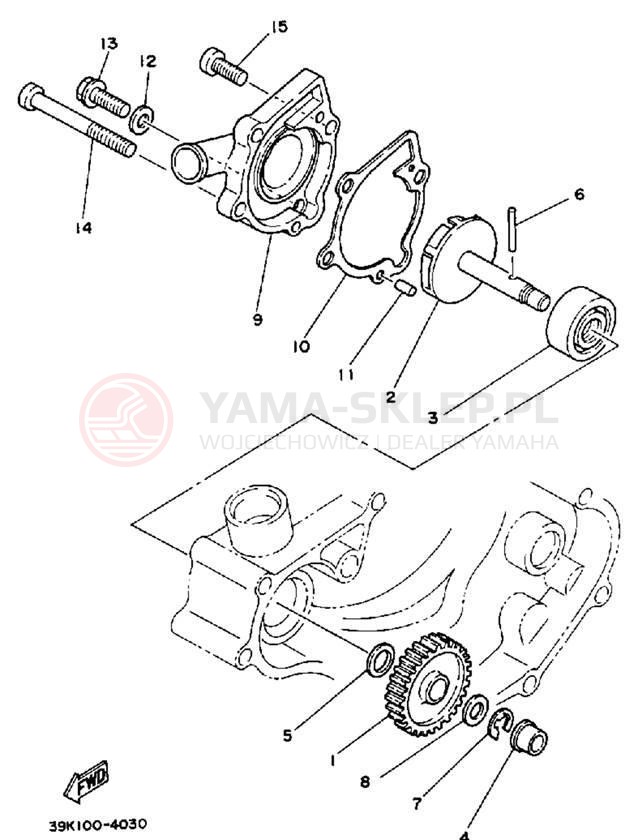 Schemat "Pompa wody" do Yamaha YZ80A