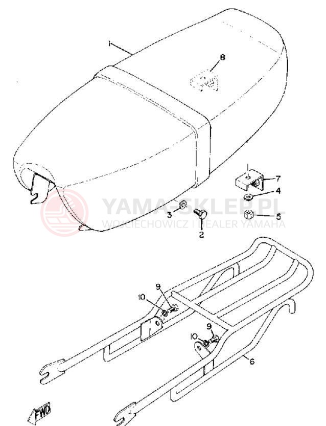 Schemat "Siedzenie - stelaż" do Yamaha YG5T
