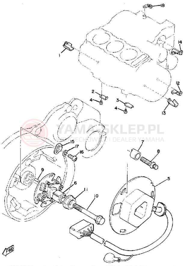 Schemat "Układ zapłonowy" do Yamaha XS850SG