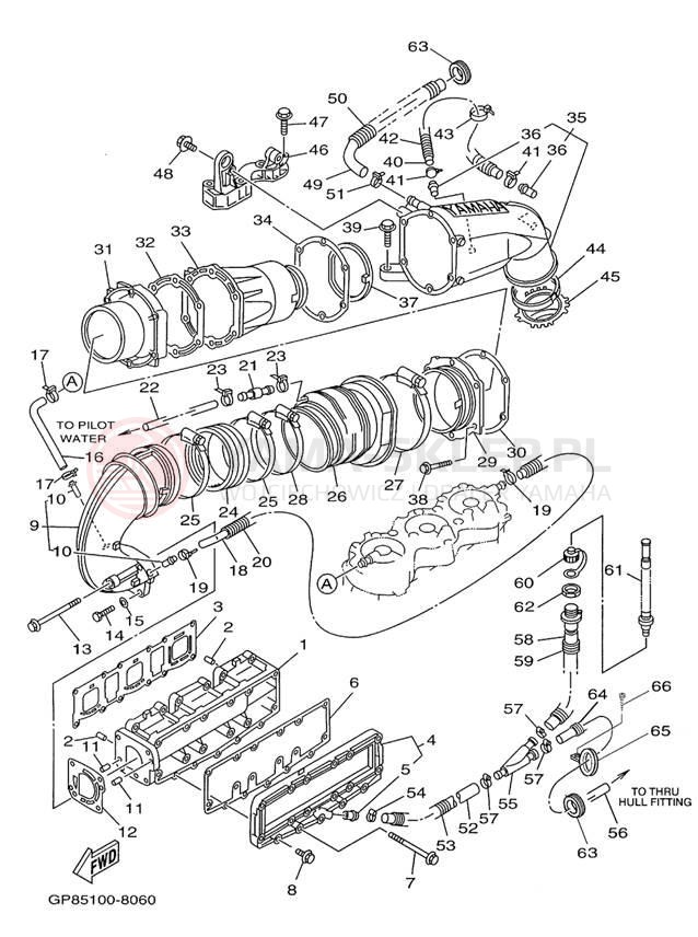 Schemat "Wydech końcowy" do Yamaha LX2000 LST1200AA