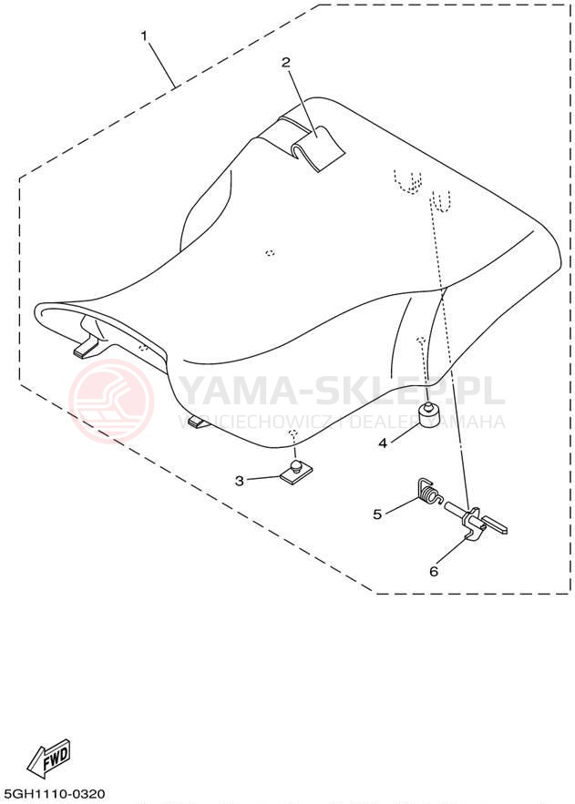 Schemat "siedzenie" do Yamaha KODIAK 4WD YFM400FAP
