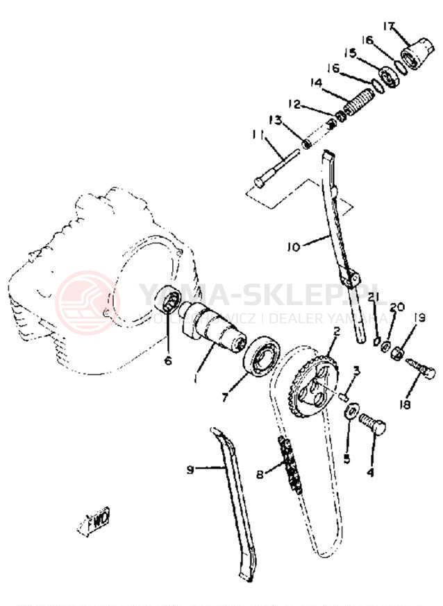 Schemat "Rozrząd - łańcuszek" do Yamaha SR250G