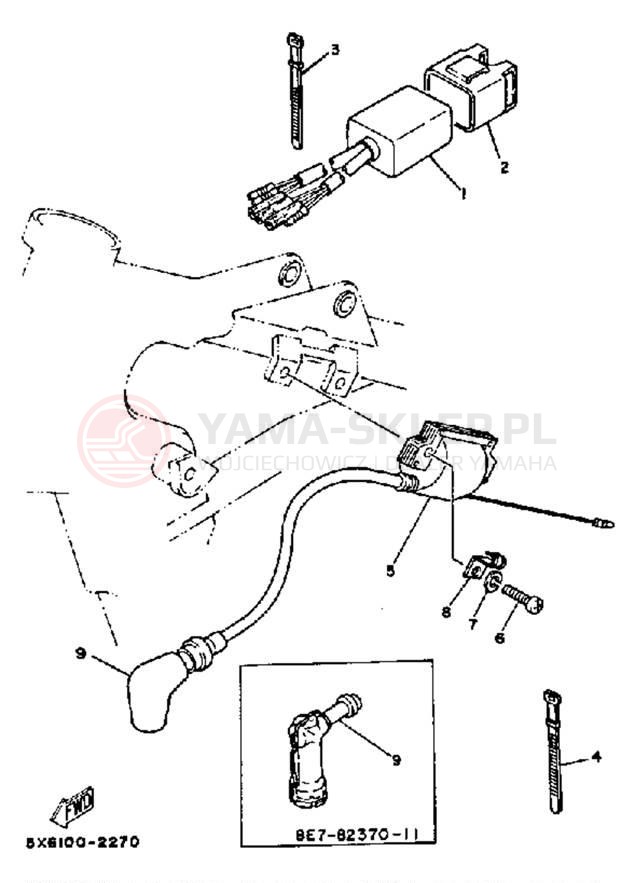 Schemat "układ elektryczny" do Yamaha YZ490J