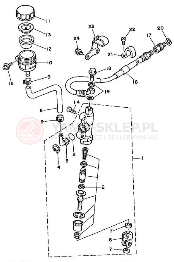 Schemat "Pompa hamulcowa tył" do Yamaha WR500ZD