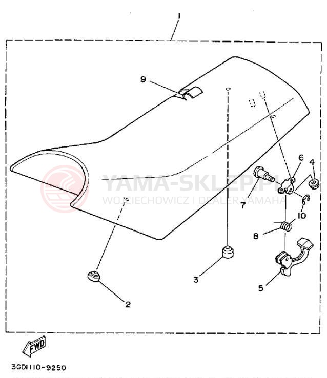 Schemat "siedzenie" do Yamaha WARRIOR YFM350XD_M