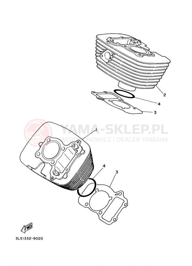 Schemat "cylinder" do Yamaha VIRAGO 250 XV250T/XV250TC