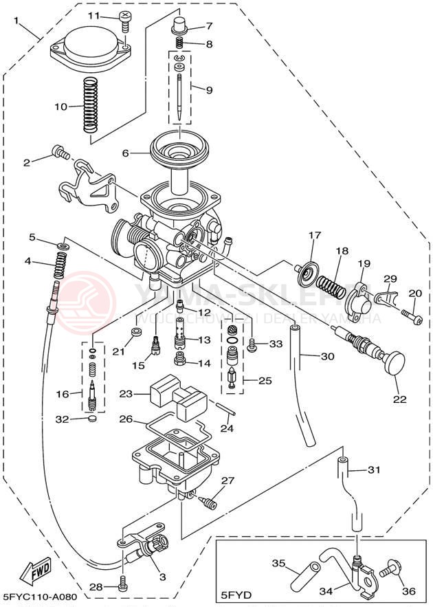 Schemat "Gaźnik" do Yamaha TW200 TW200PC/TW200P