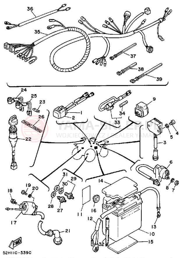 Schemat "układ elektryczny" do Yamaha MOTO-4 YFM200N