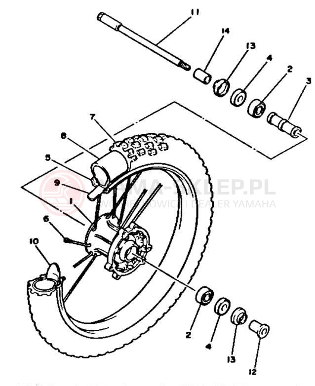 Schemat "Koło przód" do Yamaha YZ250 YZ250B1
