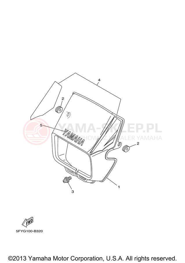 Schemat "elementy nadwozia" do Yamaha TW200 TW200V/TW200VC
