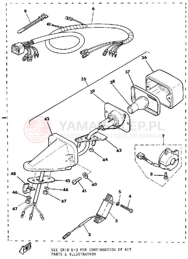 Schemat "Oświetlenie - zestaw" do Yamaha MX175G
