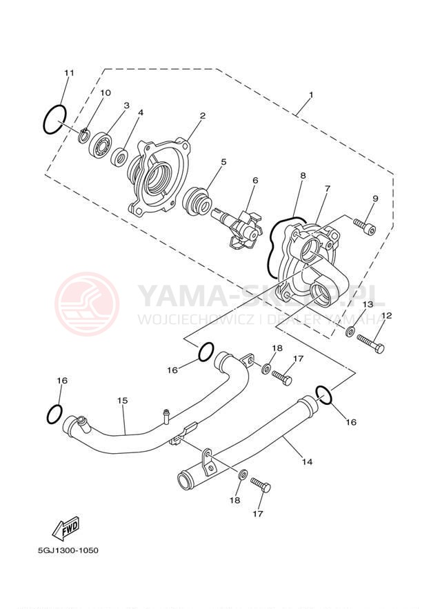 Schemat "Pompa wody" do Yamaha T MAX XP500YY