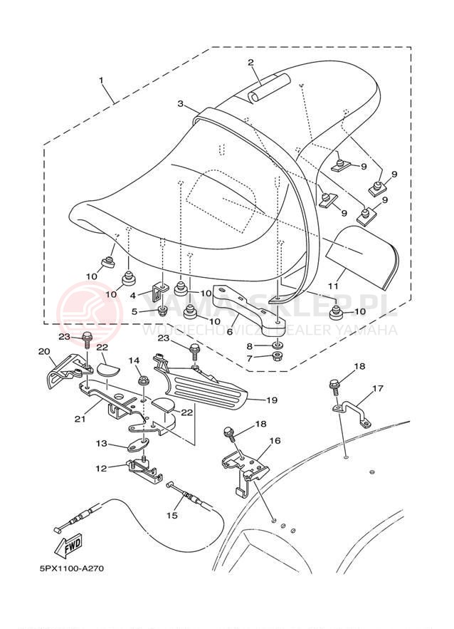 Schemat "siedzenie" do Yamaha XV17PCP/XV17PCPC