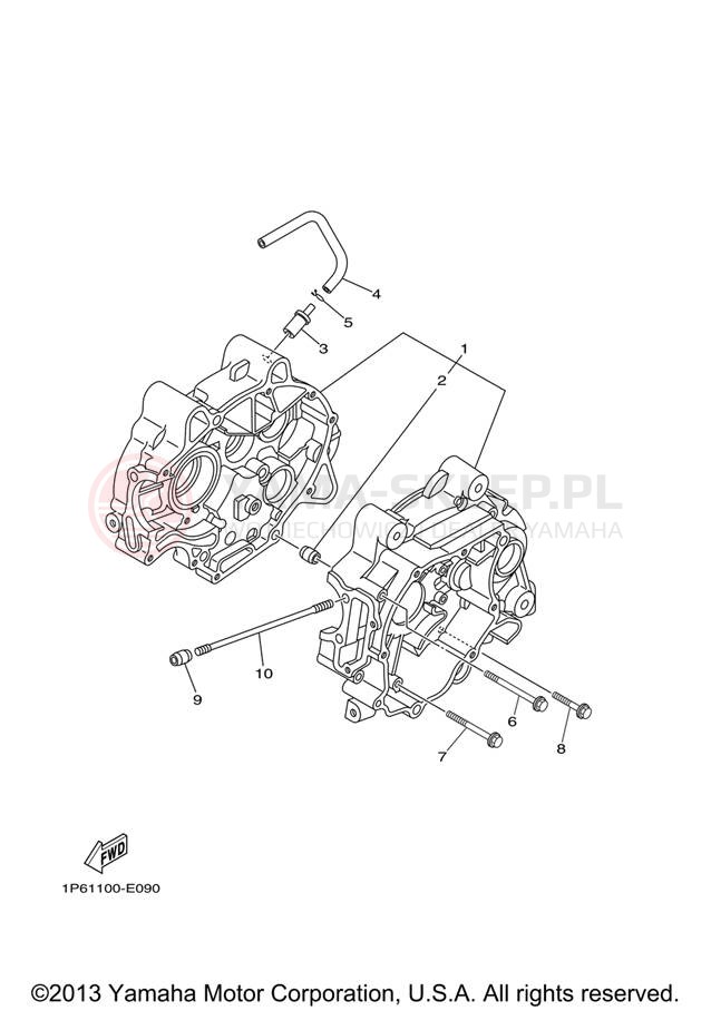 Schemat "Obudowa silnika" do Yamaha TT-R50E ELECTRIC TTR50EV