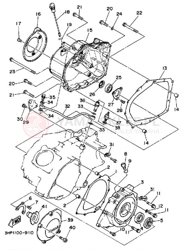 Schemat "Pokrywa silnika" do Yamaha BIG BEAR 4WD YFM350FWA