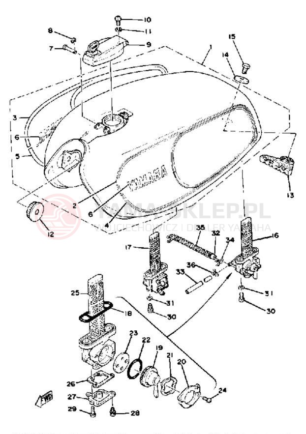 Schemat "zbiornik paliwa" do Yamaha XS750E_227