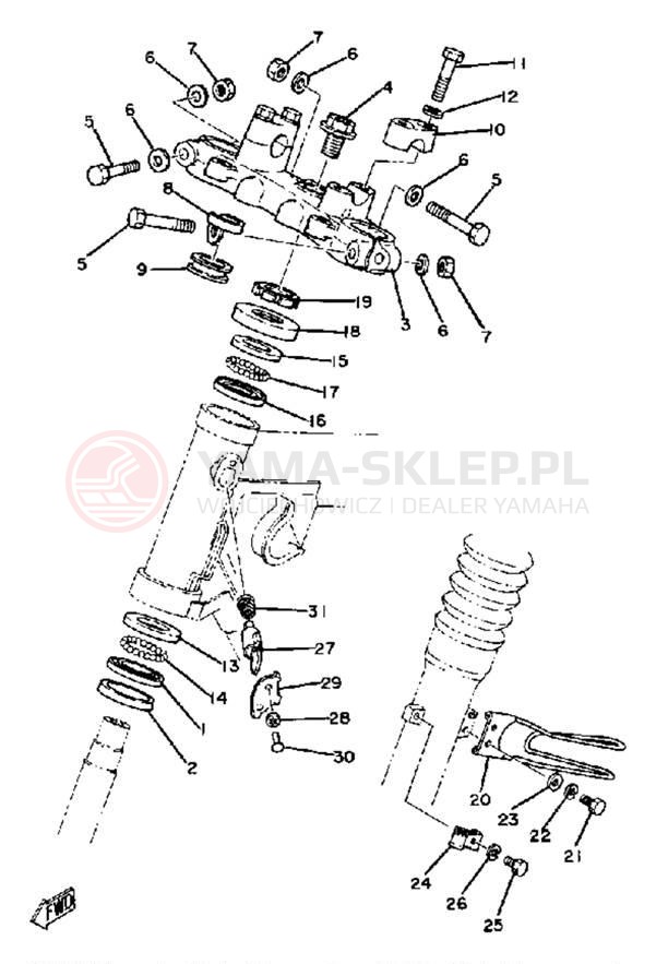Schemat "Półki zawieszenia" do Yamaha XT250H
