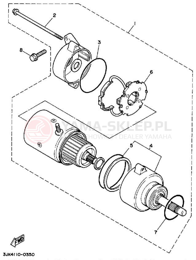 Schemat "rozrusznik" do Yamaha VIRAGO 750 XV750AC/XV750A