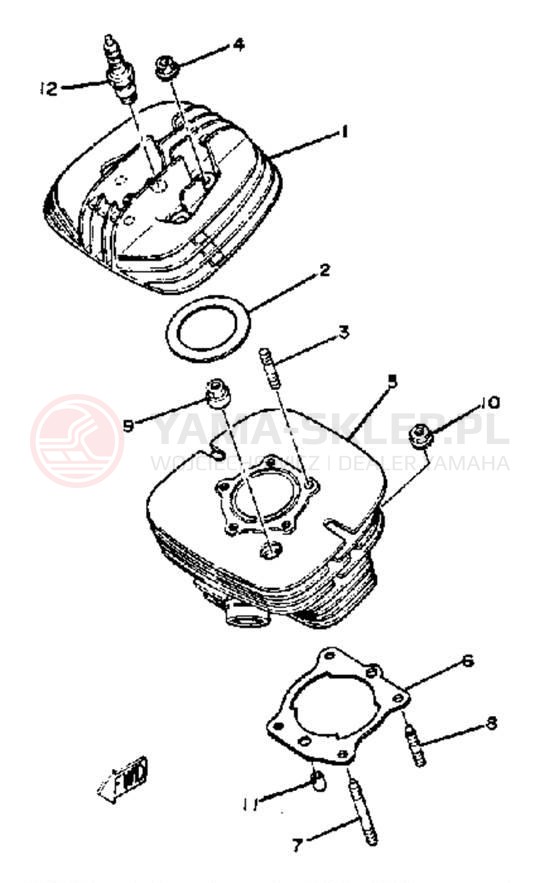 Schemat "cylinder" do Yamaha YZ125E