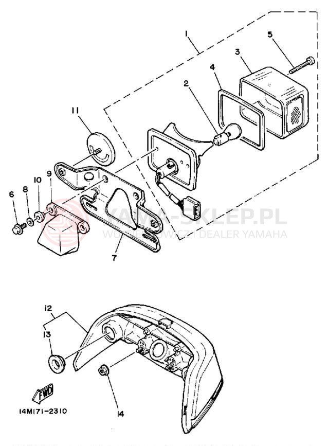 Schemat "lampa tył" do Yamaha RIVA 80 CV80S