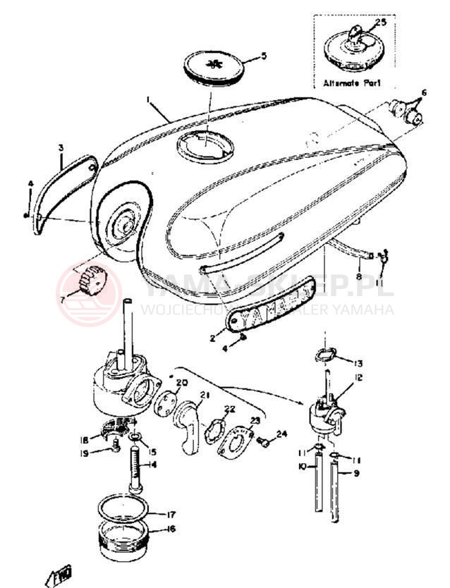Schemat "zbiornik paliwa" do Yamaha DS7