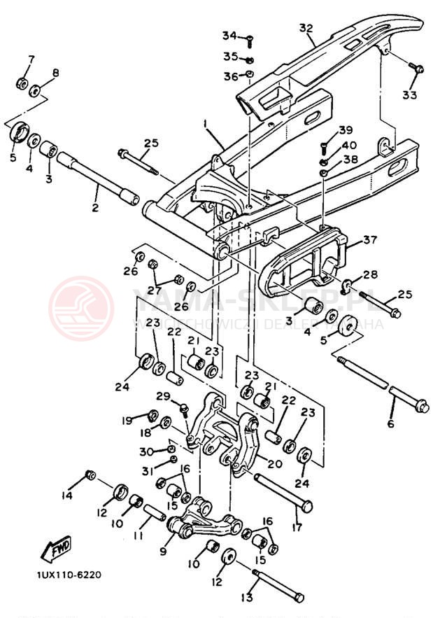 Schemat "wahacz" do Yamaha FJ1200S/FJ1200SC