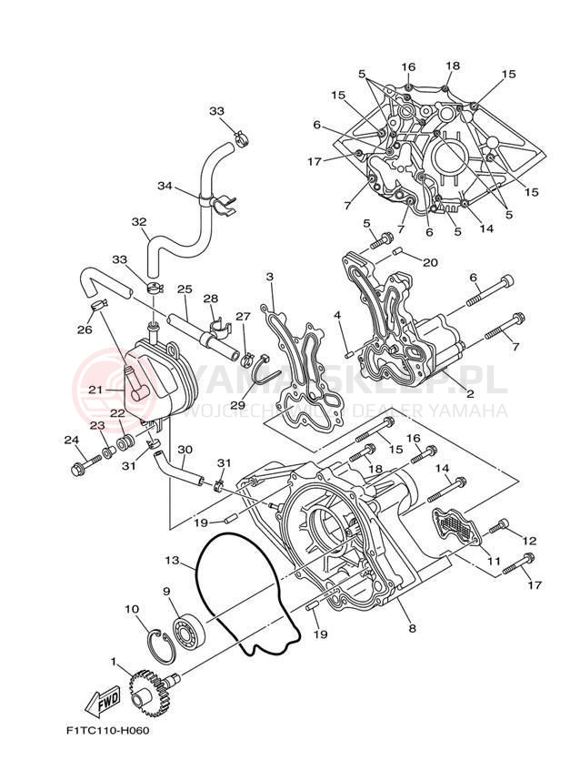 Schemat "Pompa olejowa" do Yamaha SX210 LAT1100BM