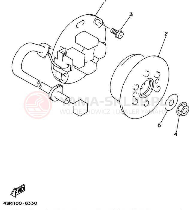 Schemat "prądnica" do Yamaha YZ250 YZ250K1