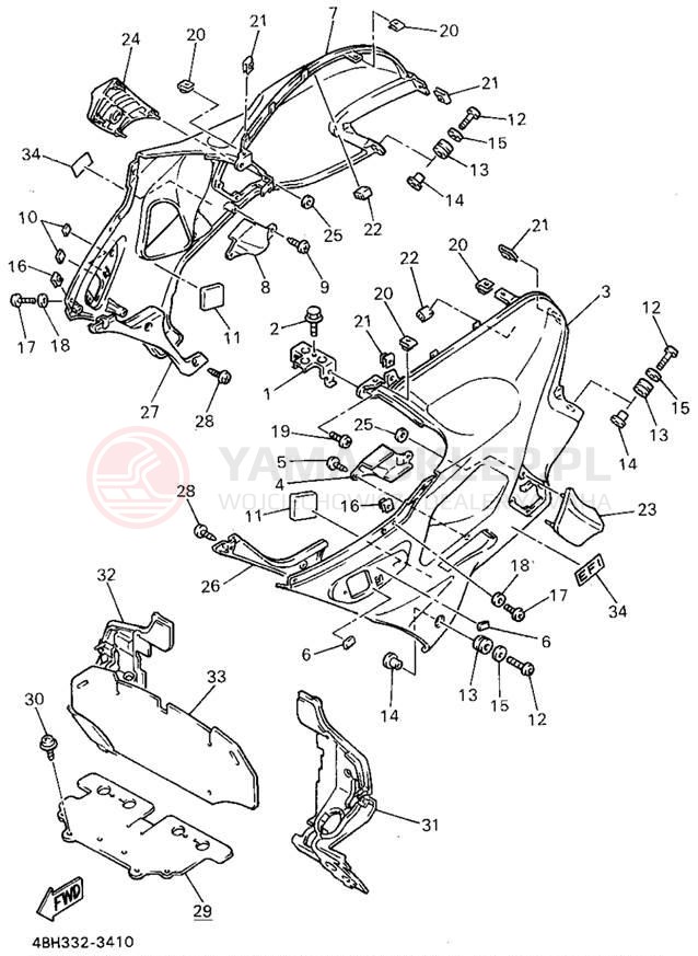Schemat "elementy nadwozia" do Yamaha GTS1000AFC/GTS1000AF