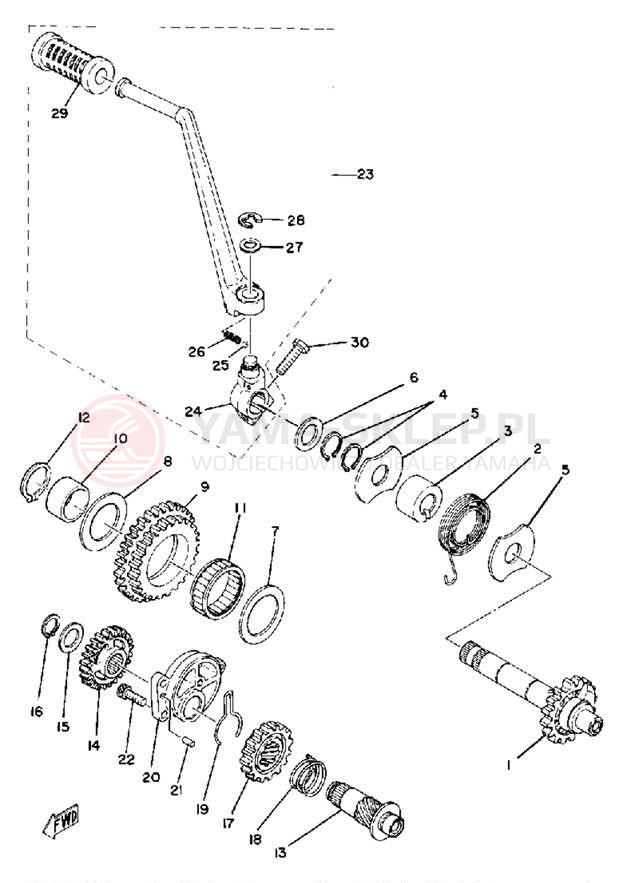 Schemat "kopniak" do Yamaha XS850SH