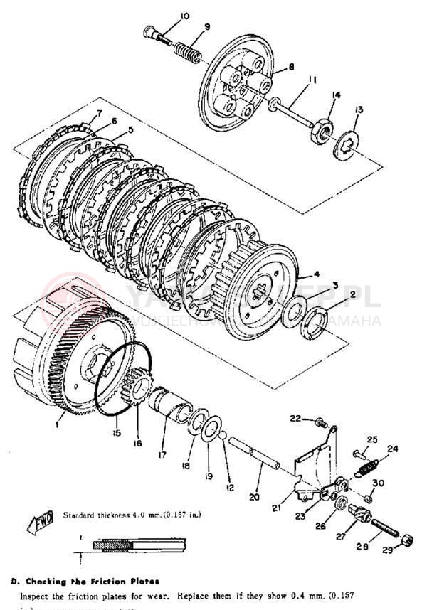Schemat "sprzęgło" do Yamaha AT1E/AT1M