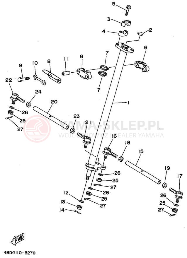 Schemat "Półki zawieszenia" do Yamaha TIMBERWOLF 2WD YFB250F