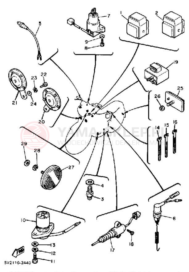 Schemat "układ elektryczny" do Yamaha XJ650RJ