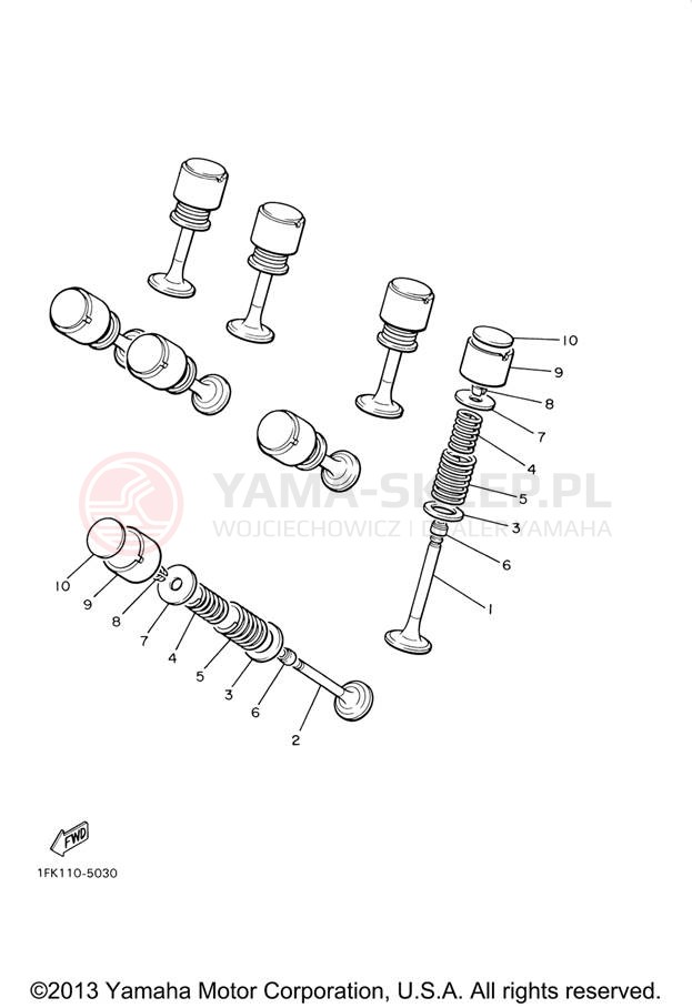 Schemat "zawory" do Yamaha V-MAX VMX12VC/VMX12V