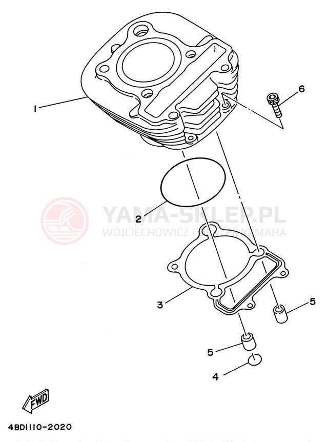 Schemat "cylinder" do Yamaha YFB250H_MN/YFB250UH_M