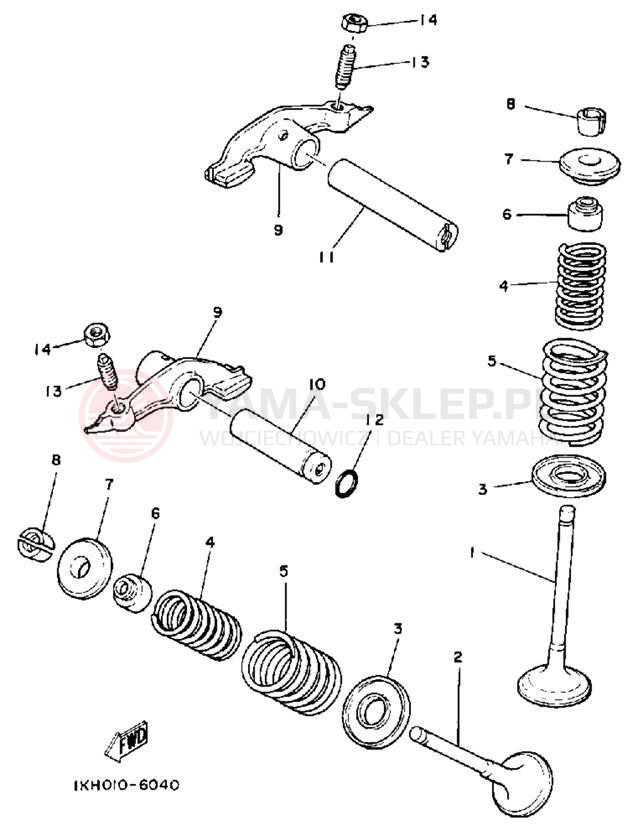 Schemat "zawory" do Yamaha TT225T