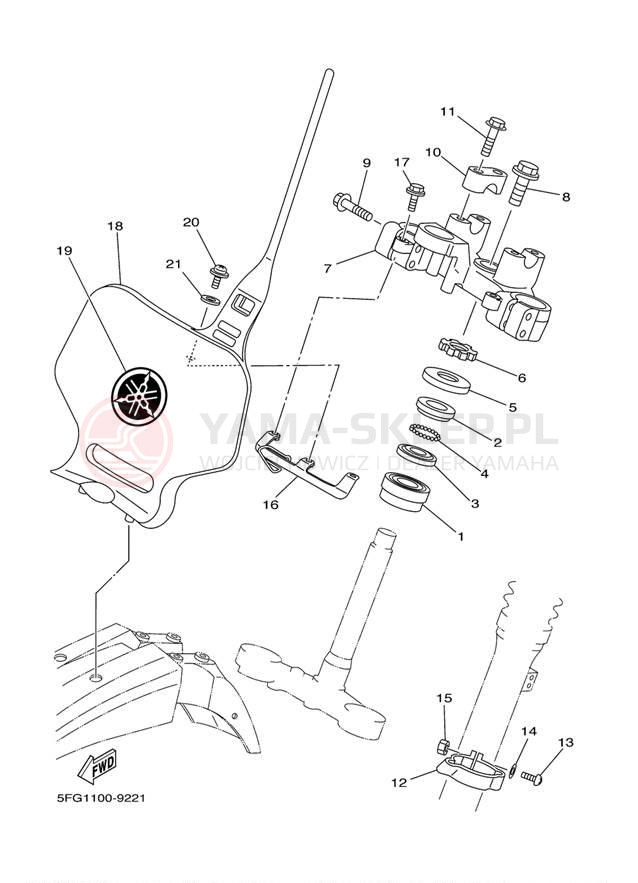 Schemat "Półki zawieszenia" do Yamaha TTR225 TTR225NC/TTR225N