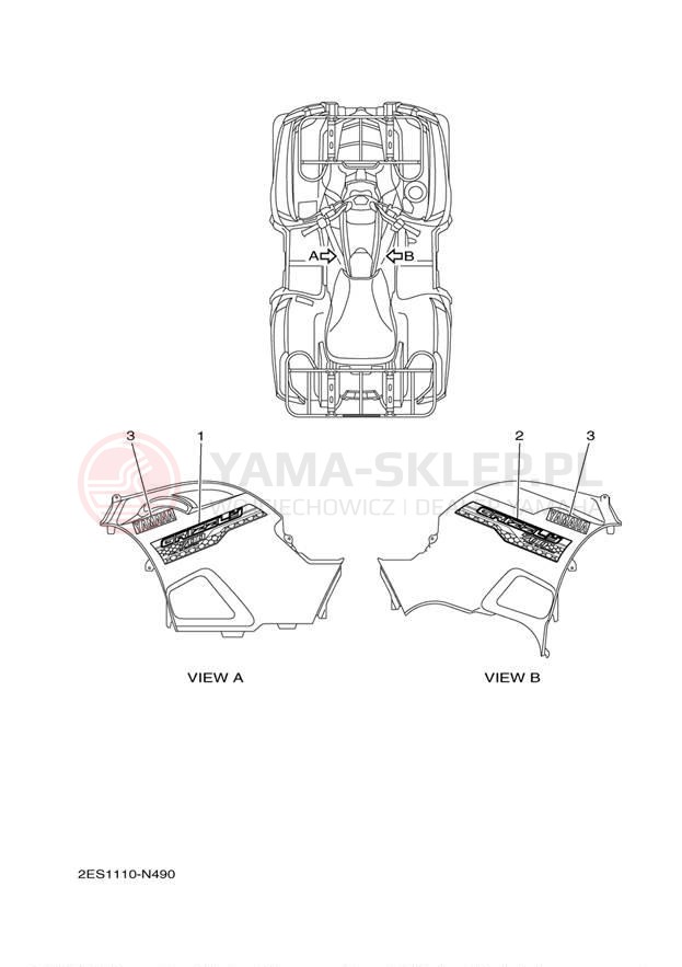 Schemat "naklejki" do Yamaha YFM700DHE