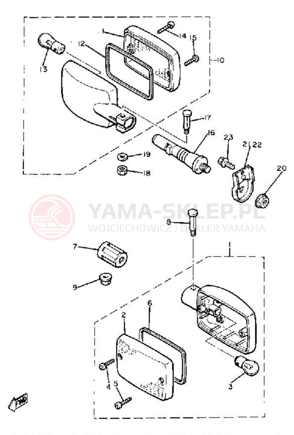 Schemat "kierunkowskazy" do Yamaha XJ750RH