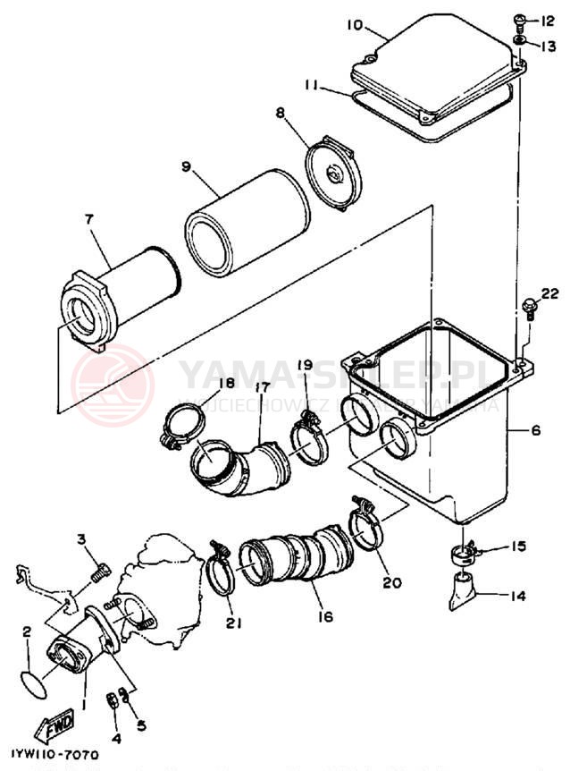 Schemat "Filtr powietrza" do Yamaha MOTO-4 YFM350ERU