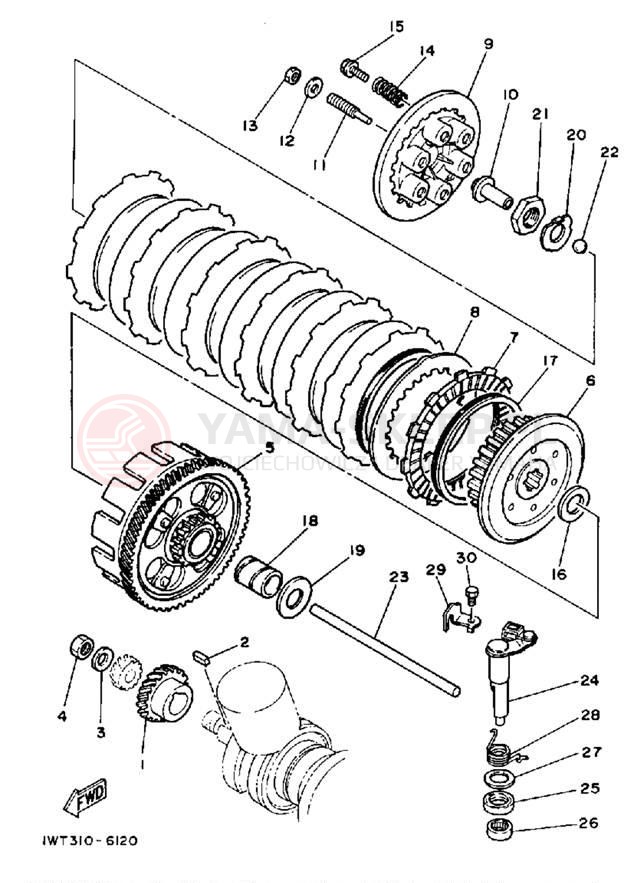 Schemat "sprzęgło" do Yamaha BANSHEE YFZ350U