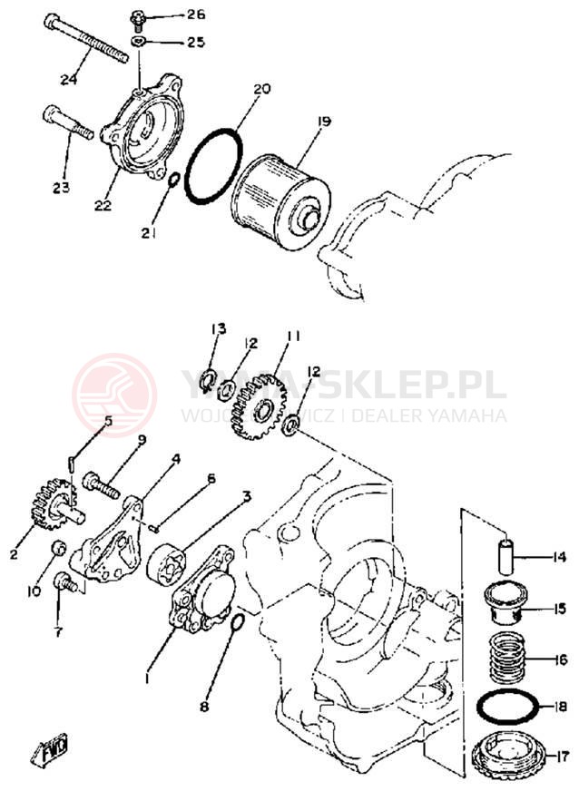 Schemat "Pompa olejowa" do Yamaha SR250H
