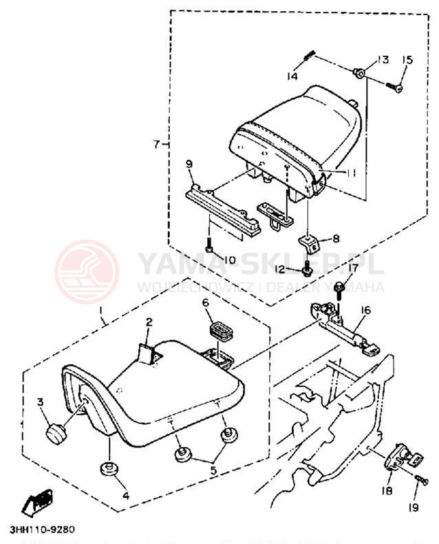 Schemat "siedzenie" do Yamaha FZR600RB