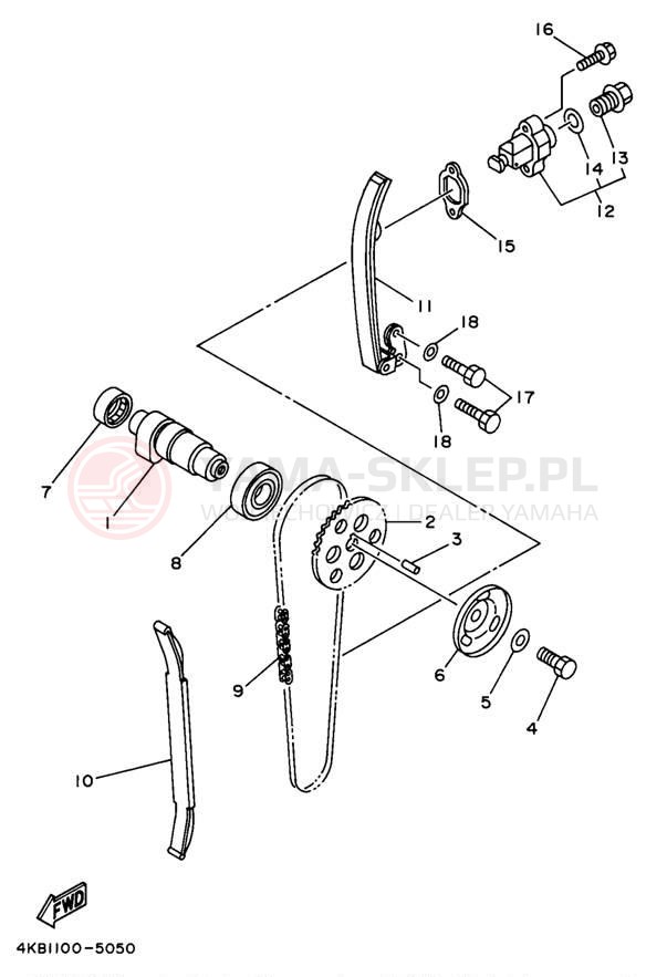 Schemat "Rozrząd - łańcuszek" do Yamaha WOLVERIINE YFM35FXJ_M