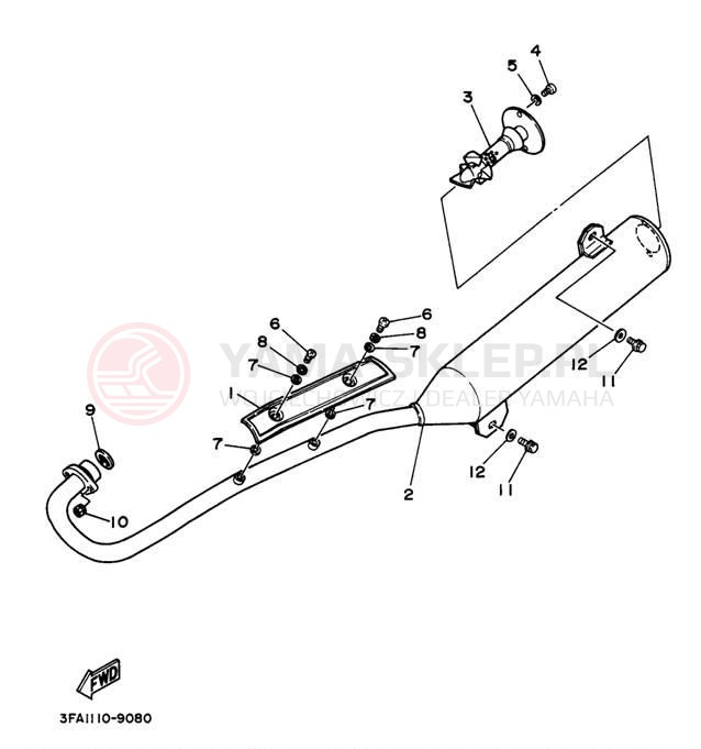 Schemat "Wydech końcowy" do Yamaha BREEZE YFA1J