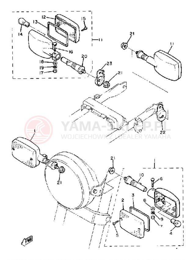 Schemat "kierunkowskazy" do Yamaha XJ550RH