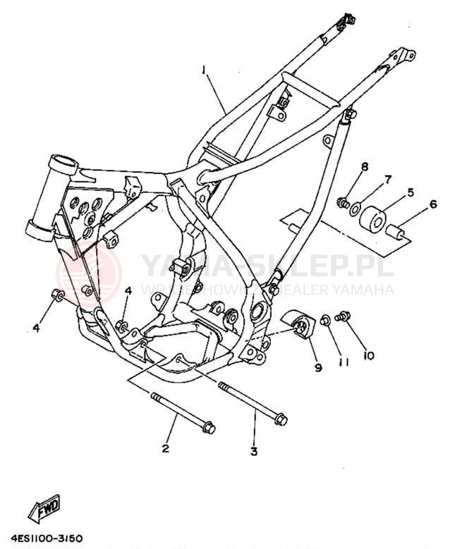 Schemat "rama" do Yamaha YZ80F1