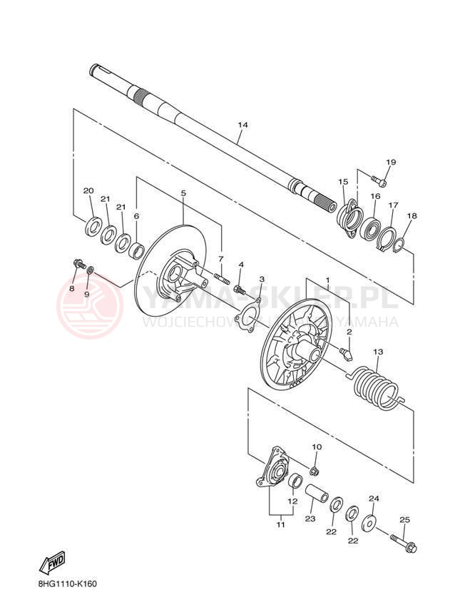 Schemat "Przeniesienie napędu" do Yamaha APEX XTX RX10PXTBB/RX10PXTBL