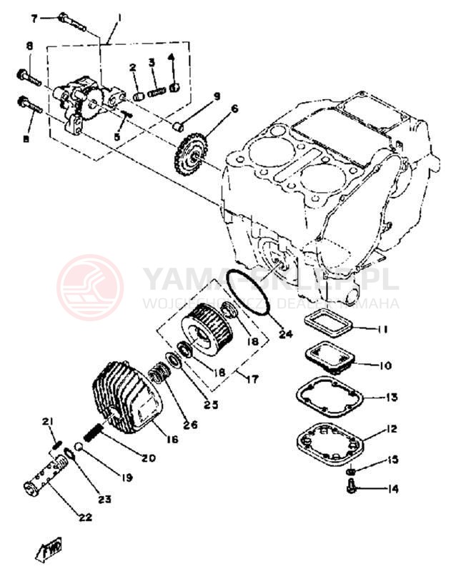Schemat "Pompa olejowa" do Yamaha XS400 XS400H